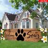 Dog & Flower Paw Print Outdoor Banner, Garden Fence Decor for Pet Home