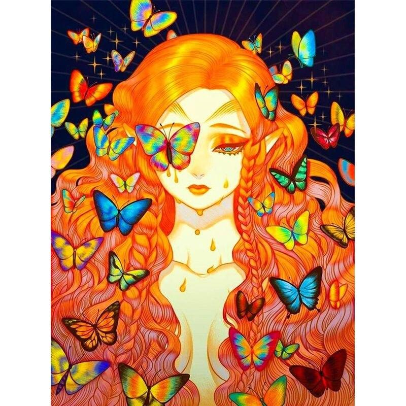 

Полный круглый алмаз картина женщина вышивка крестиком 5D Алмазная вышивка стразами портрет ремесленный подарок домашний декор Full Round 20x30CM