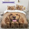 Amerikanischer Cocker Spaniel Muster Bettwäsche Steppdecke Set Steppdecke Bezug Kissenbezug Heimdekoration Geschenk (1 Bettbezug + 2 Kissenbezüge, ohne Füllung)