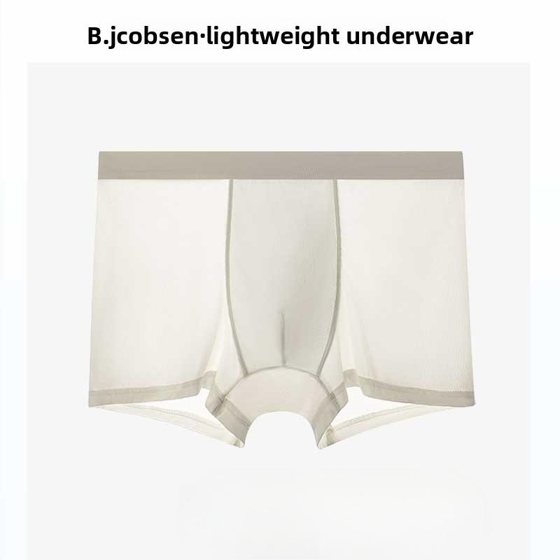 Plus Size Men's Spring and Summer Thin Ice Silk 7A Antibacterial No Trace Naked Flat Angle Underwear