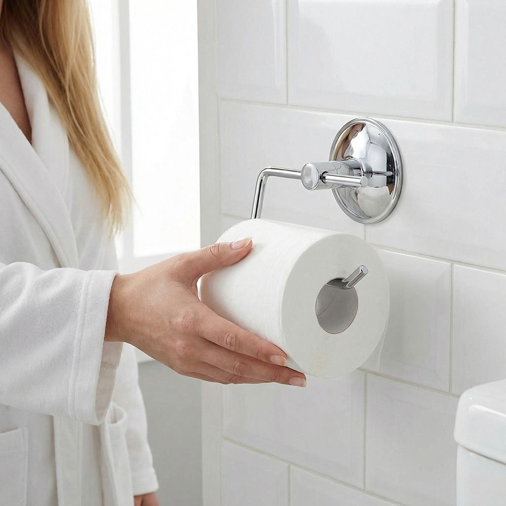 Silver Toilet Paper Holder Stainless Steel Wall Mount Bathroom Roll Paper Holder  Hotel