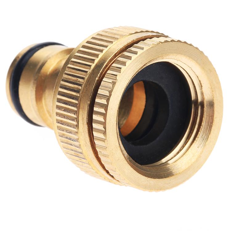 2-in-1 Brass Hose Tap Connector 1/2" & 3/4" BSP Garden Hose Tap Gardening Faucet Adapter for Gardening Hose Washing Machine 1pc