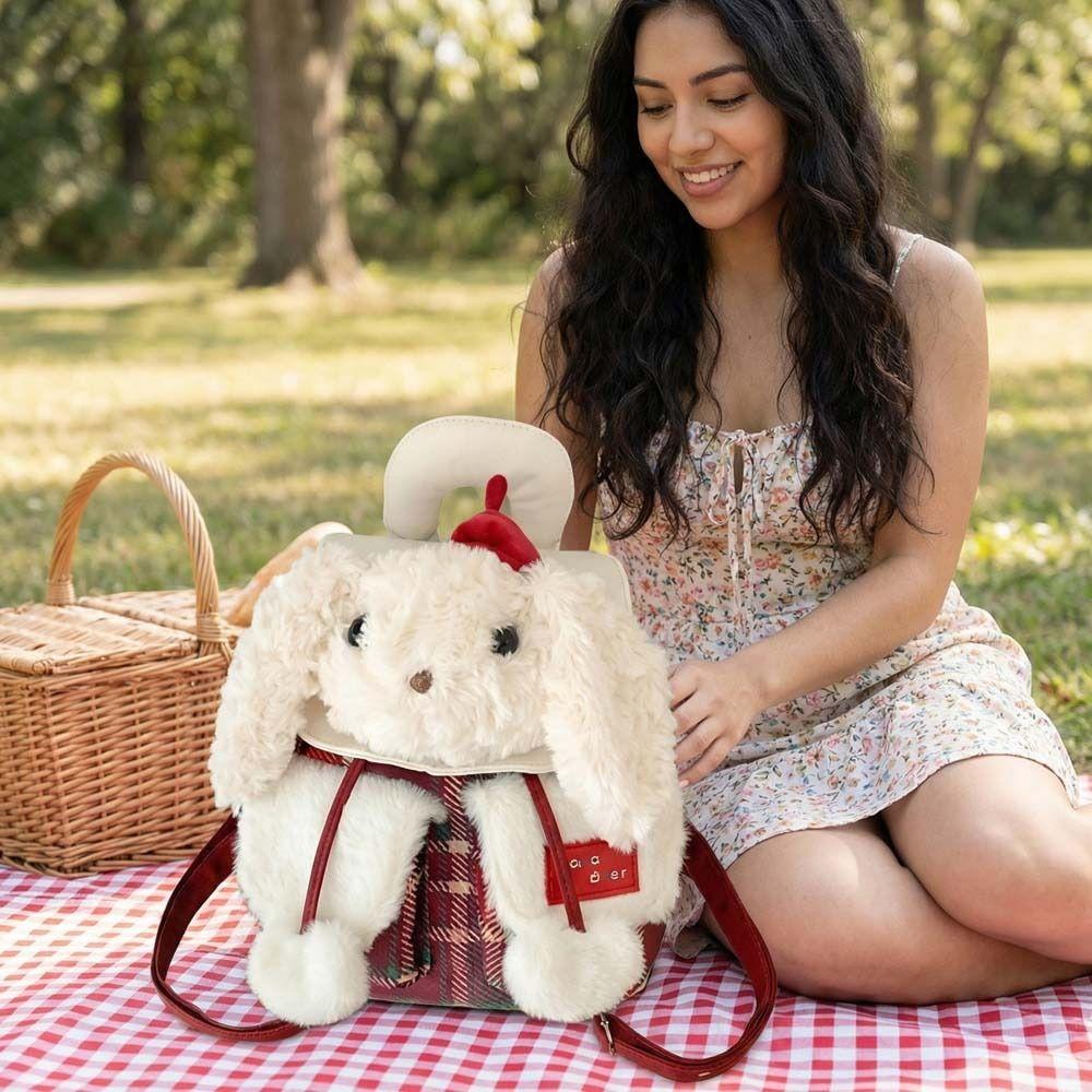 Large Capacity Cartoon Dog Backpack Adjustable Straps Animal Shoulder Bag Gift
