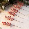(10 Pieces/bag) 22cm Snowflake Simulation Berry Skewer Christmas Year New Decoration Vase Room Tree Celebration Outdated P2U3