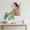 Anime Girl Metal Wall Art 8x12 Inch Retro Beach Decor Floral Swimsuit Home
