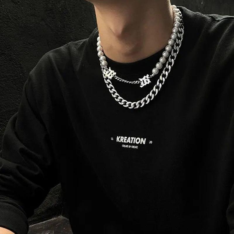 Buy Mens Necklace Chain Gold Black 