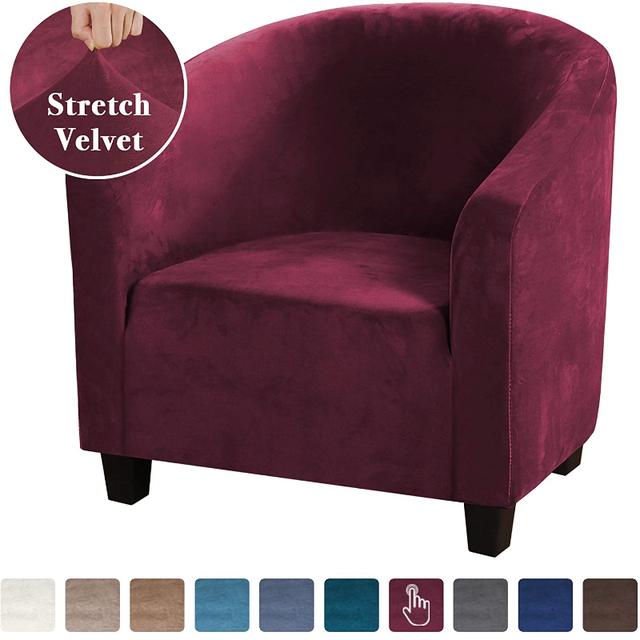 Elastic Sretch Coffee Velvet Tub Sofa Armchair Seat Cover Protector Washable Furniture Stretch Slipcover Home Chair Decoration