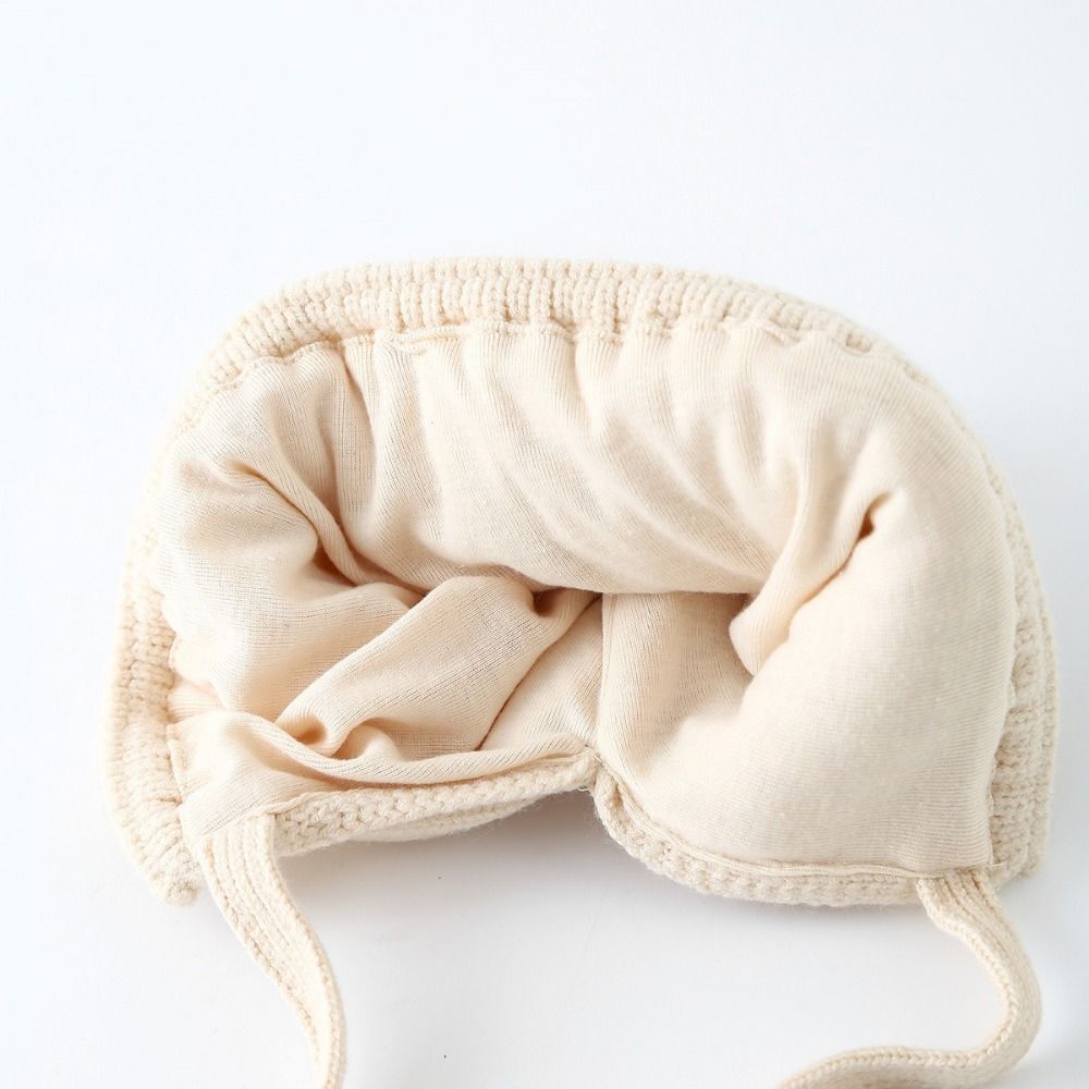 Cute Toddler's Plush Knitted Hat Cold-Resistant Kids Ear Protection Hat  Photography Props