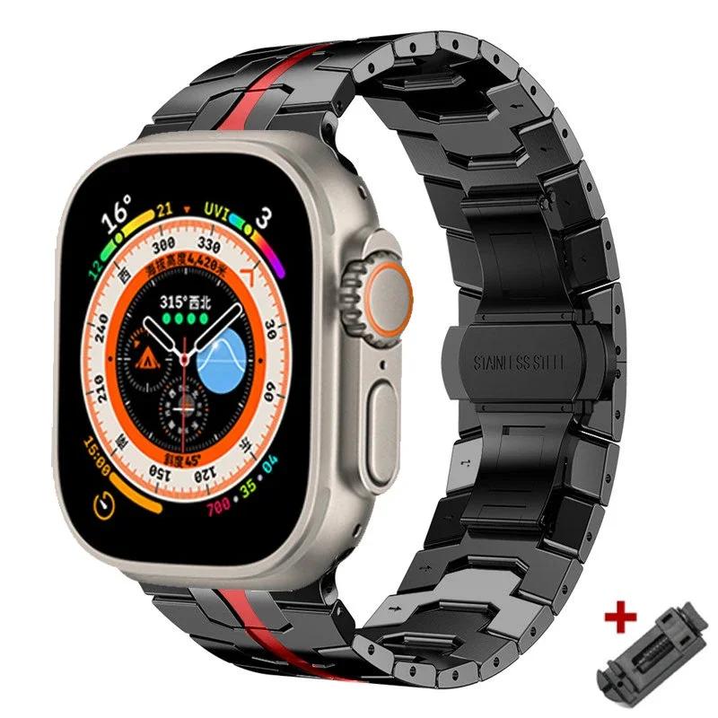 Ultra Titanium Color Strap for Apple Watch 49mm Series 10 9 8 7 41mm 45mm 44mm 46mm 40mm Luxury Metal Band for IWatch 6 5 4 SE