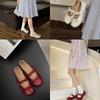 Fairy Style Bow Square Head Mary Jane Shoes 2025 Spring and Summer New Versatile Skirt Temperament Single Shoes Women's Shoes