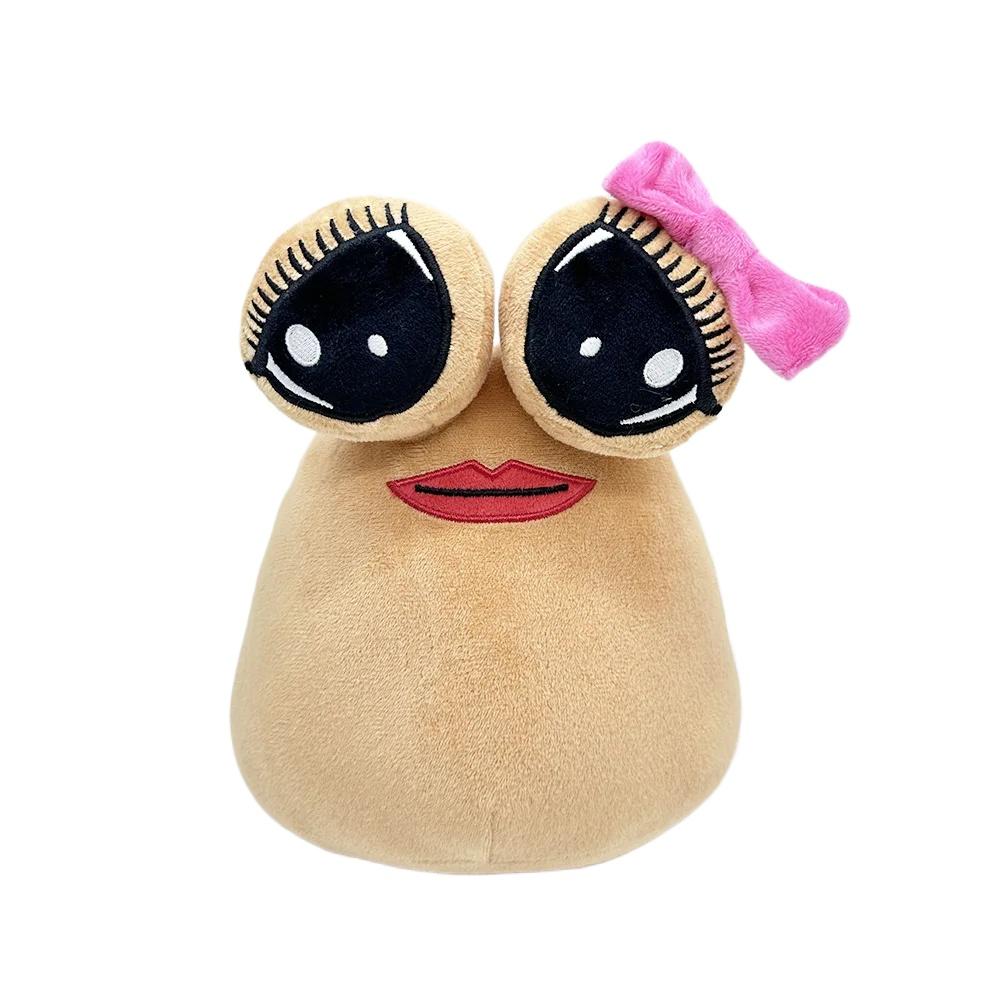 

25 см Pou Alien Plush Pink Smiling Face Plush Toy Furdiburb Emotion Alien Big Eyes Plushie Stuffed Animal Pou Doll