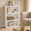 Storage Shelf Bookcase With 3 Compartments And Adjustable Shelf 60 X 24 X 93 Cm White