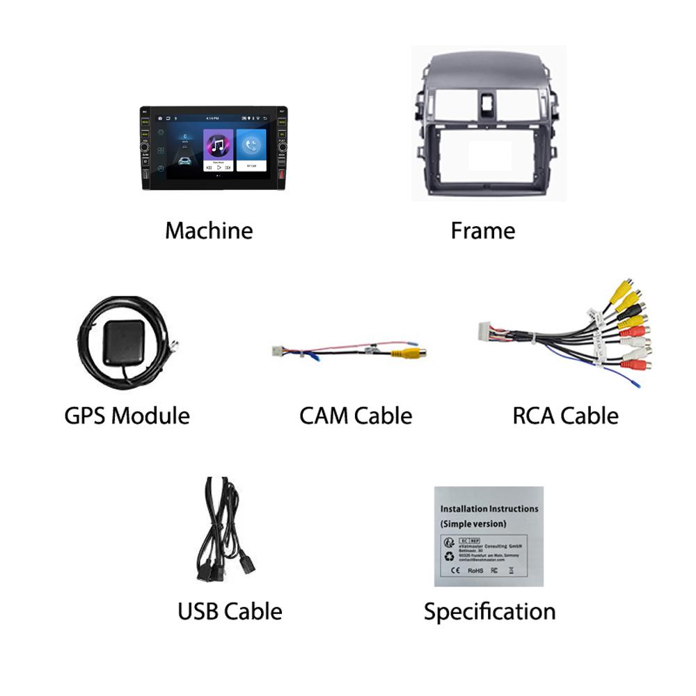 8 Inch For Toyota Corolla E140 E150 2006-2013 With Button Knob Android Car Radio Multimedia Player Navigation Stereo GPS 2 Din 1+32GB