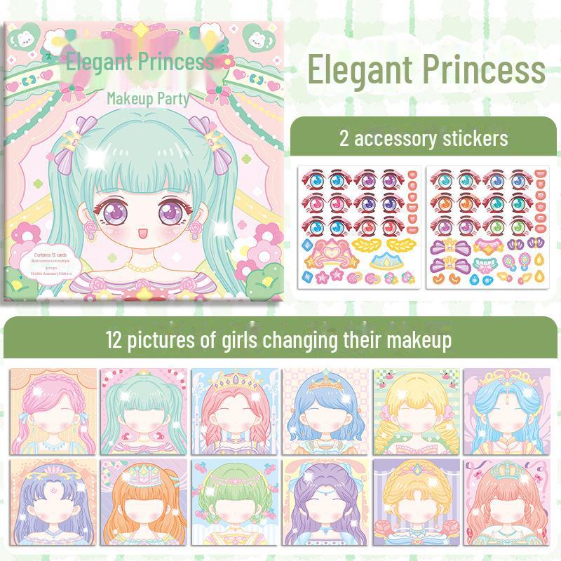 

Книга наклеек «Одевалки принцесс» для детей: Макияж своими руками и веселые мультфильмы