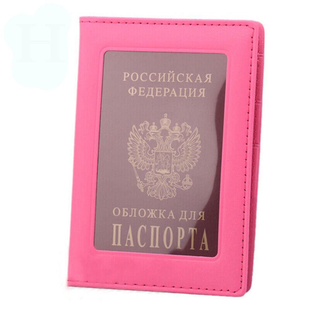 Transparent Window ID Card Ticket Holder PU Leather Business Credit Card Case
