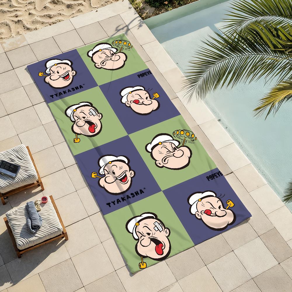 Cartoon funny P-PopeyeS Towel Drying Bath Towel Applicable To Light Swimming Camping Yoga Beach Out
