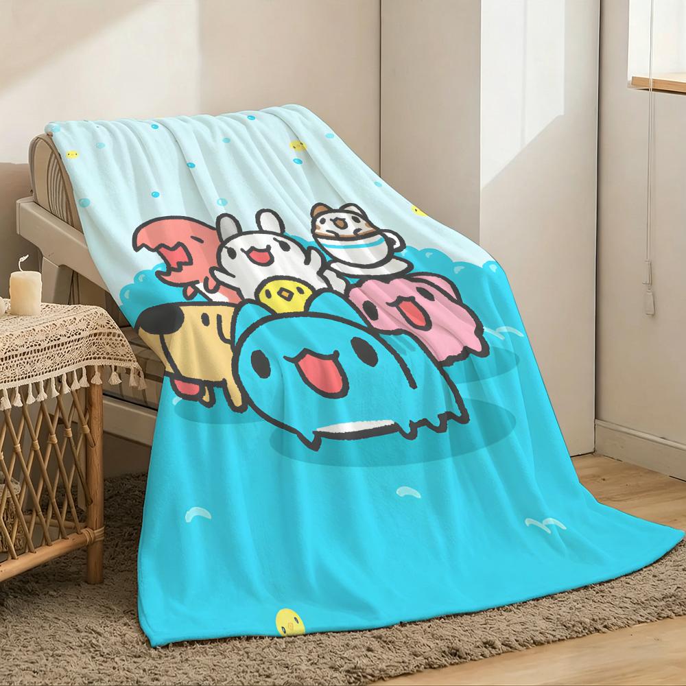 Cute B-Bugcat Capoo Throw Lightweight 240g Flannel Blanket Soft Skin-friendly for Summer Cooling 75x90cm