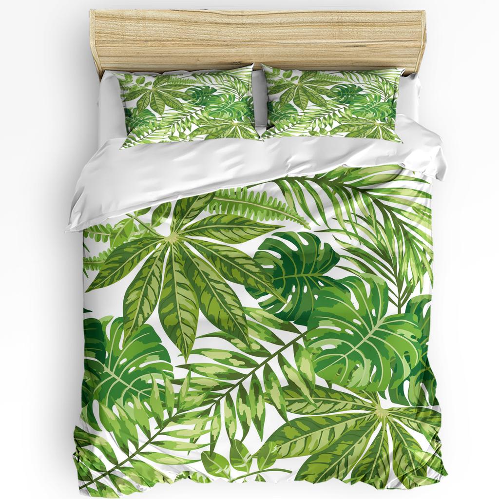 Green Leaf Ginkgo Duvet Cover Bed Bedding Set For Double Home Textile Quilt Cover Pillowcases Bedroom Bedding Set (No Sheet)