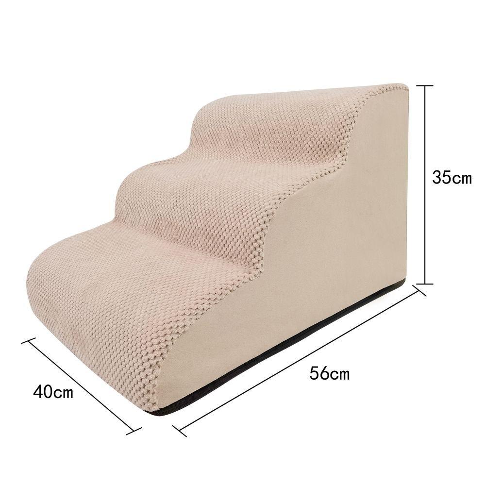 Washable Gray Pet Ramp for Small & Medium Dogs - Sponge Steps & Sofa Climbing Ladder