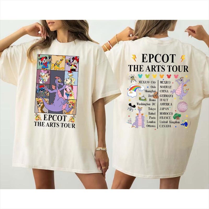 Disney Mickey Friends Figment Epcot The Arts Tour Shirt Disney International Festival of the Arts Shirt S