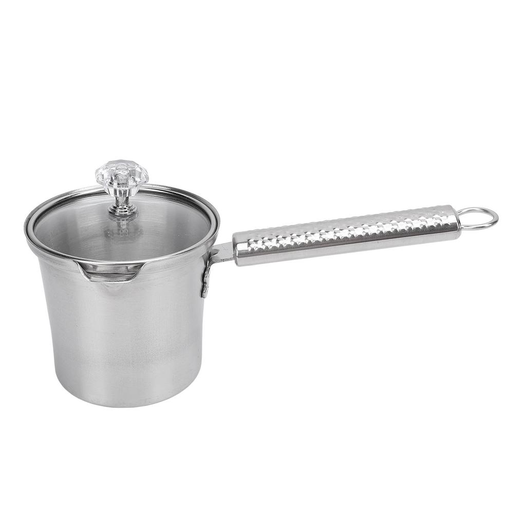 Milk Frothing Pitcher Stainless Steel Multifunctional Long Handle Coffee Tea Steaming Cup with Lid