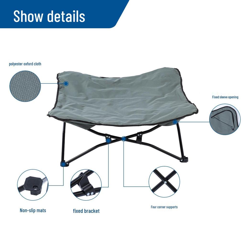 Portable Dog Camping Bed with Detachable, Washable Mesh Fabric & Iron Frame - Moisture-Proof & Breathable for All-Season Use
