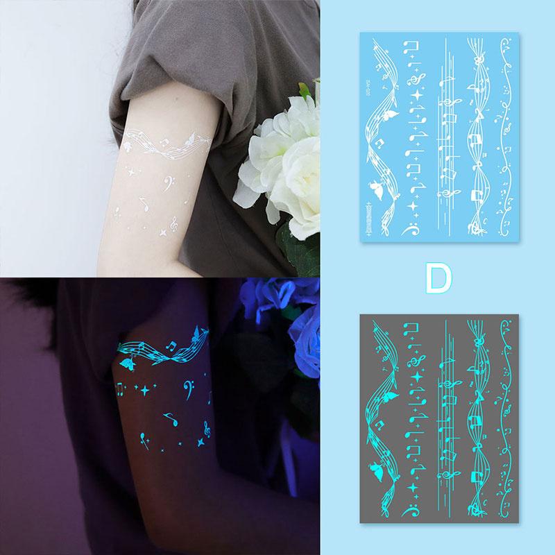 Glow In Dark Temporary Tattoo Stickers Temporary Waterproof Long Lasting Tattoos Stickers