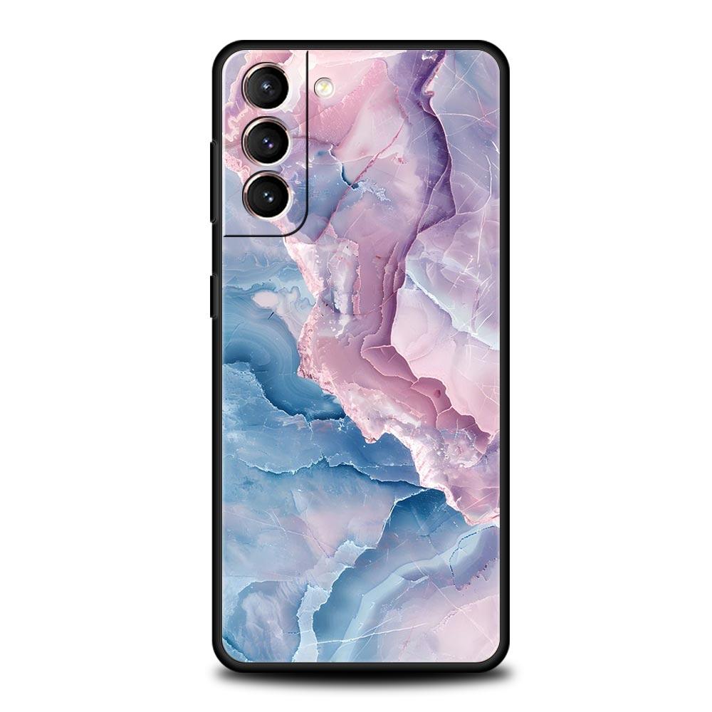 Marble Phone Case For Samsung Galaxy S26 Ultra S25 Plus S24 FE S23 S22 5G S21 S20 Cover Black Soft