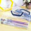 Plastic Clear Storage Box Clear with Handle Painting Brush Case Desktop Organizer Marker Pen Storage Holder Stationery Storage