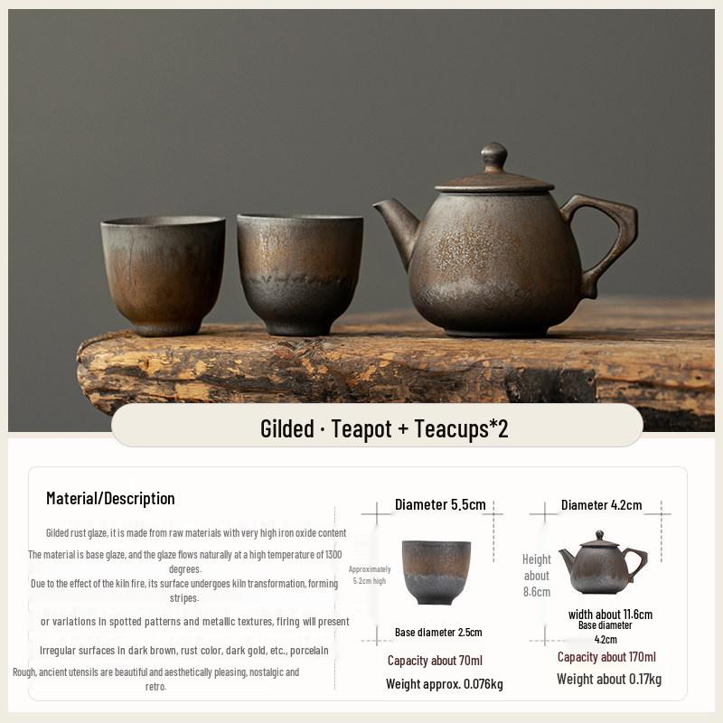 High-End Chinese Kung Fu Tea Set: Includes Teapot, Two Cups, and Tray for Two-Person Brewing