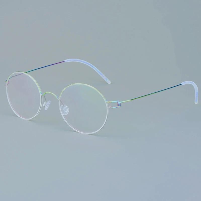 

2025 Дания Чистый Титан Маленькие Круглые Очки Оправа Мужские Женские Безвинтовые Сверхлегкие Очки Модные Простые Оптические Очки
