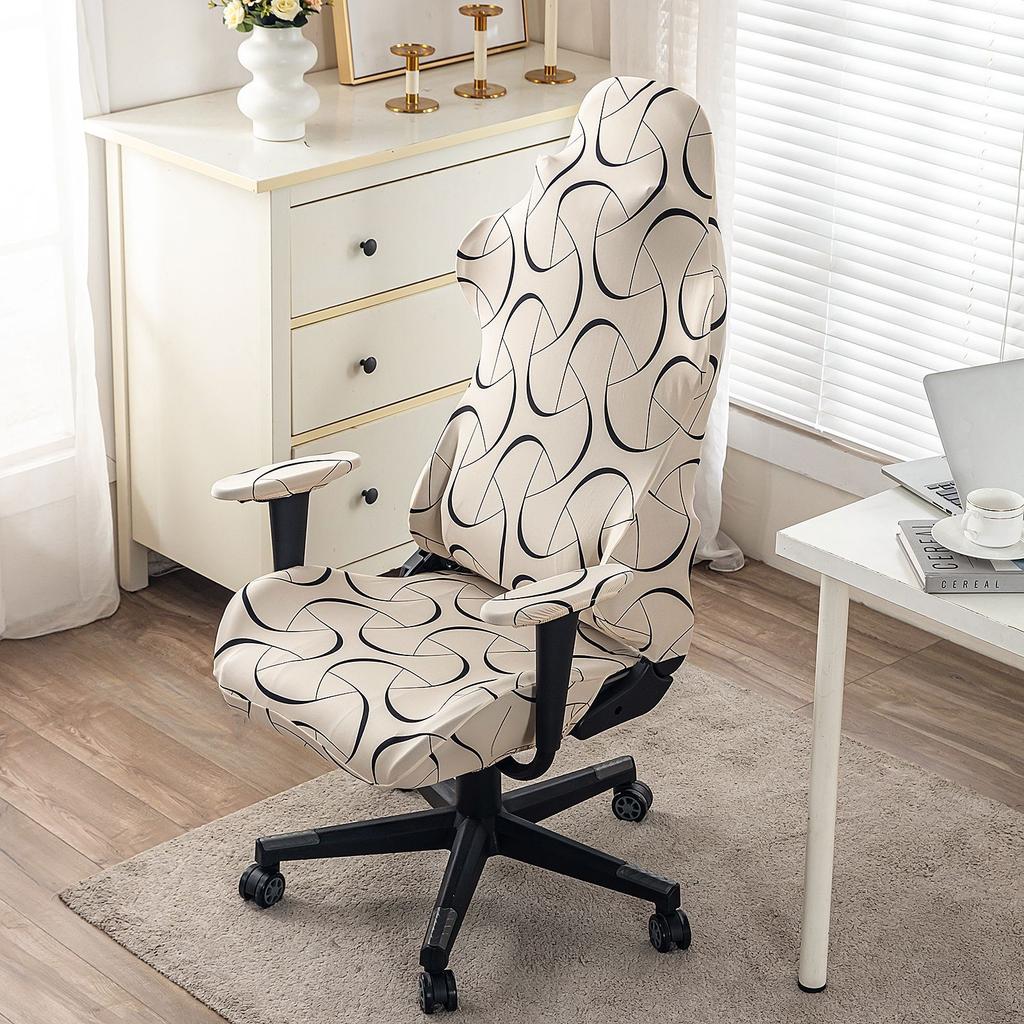 Game Chair Cover 4-Piece Stretchable Armrest Cover Chair Back Cover Chair Seat Cover Computer Video Game Office Chair Cover