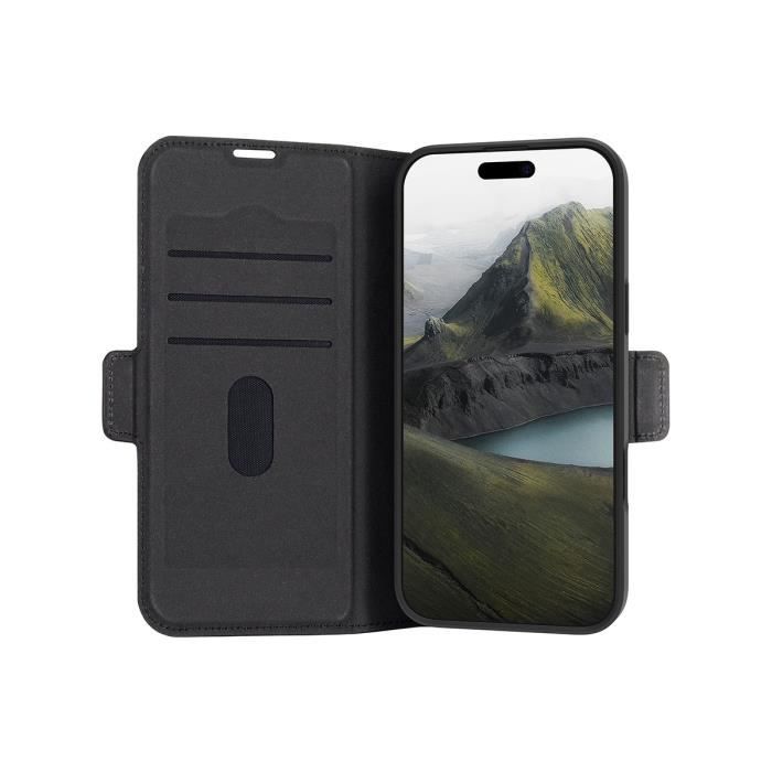 Étui folio - dbramante1928 - iphone 16 pro max - cuir noir - fonction stand - emplacements de cartes