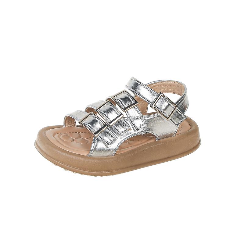 New Fashion Children'S Sandals Girls' Shoes Summer Soft Soles Flat Breathable Non-Slip Soft Versatile Princess Shoes