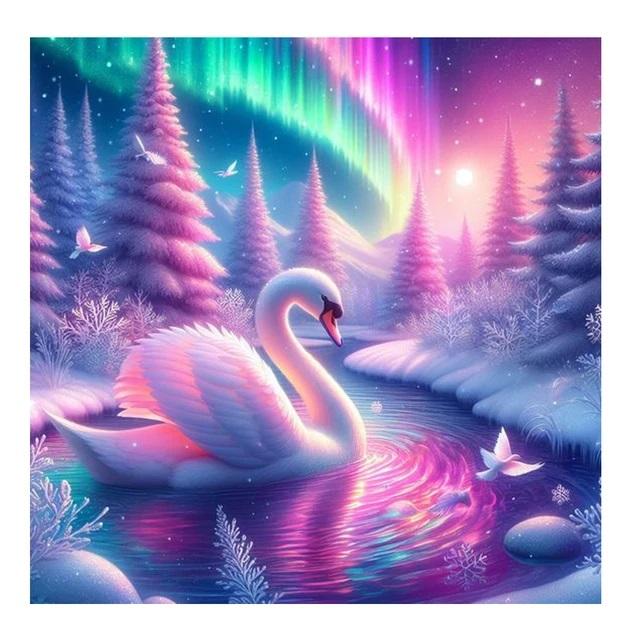 DIY Diamond Painting New 2024 White Swan Lover Full Square Round Diamond Mosaic Embroidery Animal Art Stitch Home Decoration Craft Kit Gift