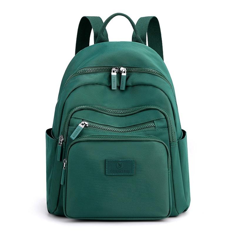 

Women Casual Nylon Backpack Waterproof Bag Pack Travel Backpacks Lady Fashion School Shoulder Bags KTY темно-зелений колір