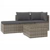 VidaXL Garden Lounge Set 4 Pcs with Cushions Grey Wicker, Outdoor Lounge Set, Furniture Set 318676