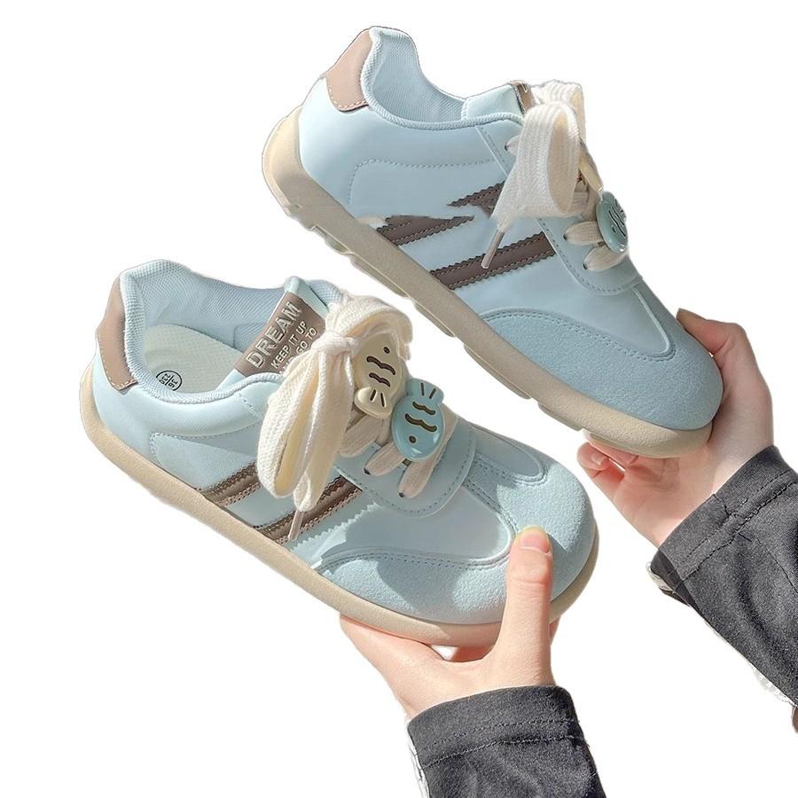 Little White Shoes Women's 2025 Summer Niche Design Sende Training Shoes Sweet Platform Bow Student Casual Board Shoes