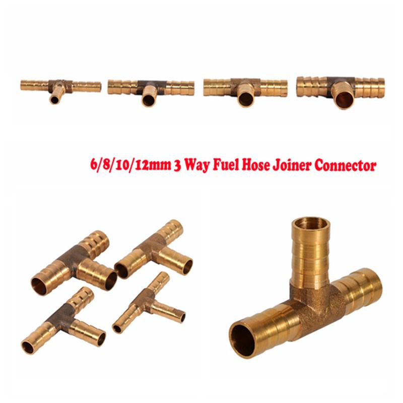 Brass T Piece 3 Way Fuel Hose Joiner Connector For Compressed Air Oil Gas Pipe Brass T Piece 3 Way Fuel Hose Joiner Connector For Compressed Air Oil Gas Pipe