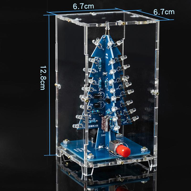 Xmas Tree DIY Kits LED Multicoloured 3D Christmas Tree Electronic DIY Kit For Soldering Practice Learning