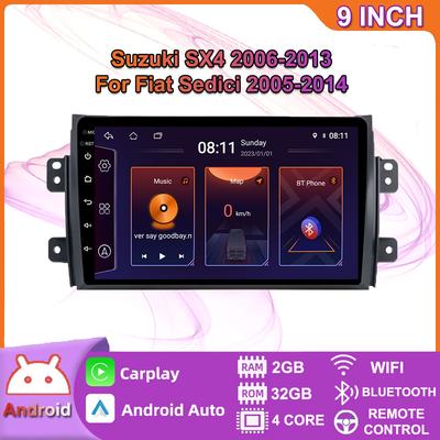 2 DIN Car Android Ραδιόφωνο αυτοκινήτου Πολυμέσα αναπαραγωγής βίντεο για Suzuki SX4 2006-2013 Bluetooth Carplay Auto Navigation GPS DSP 2+32GB