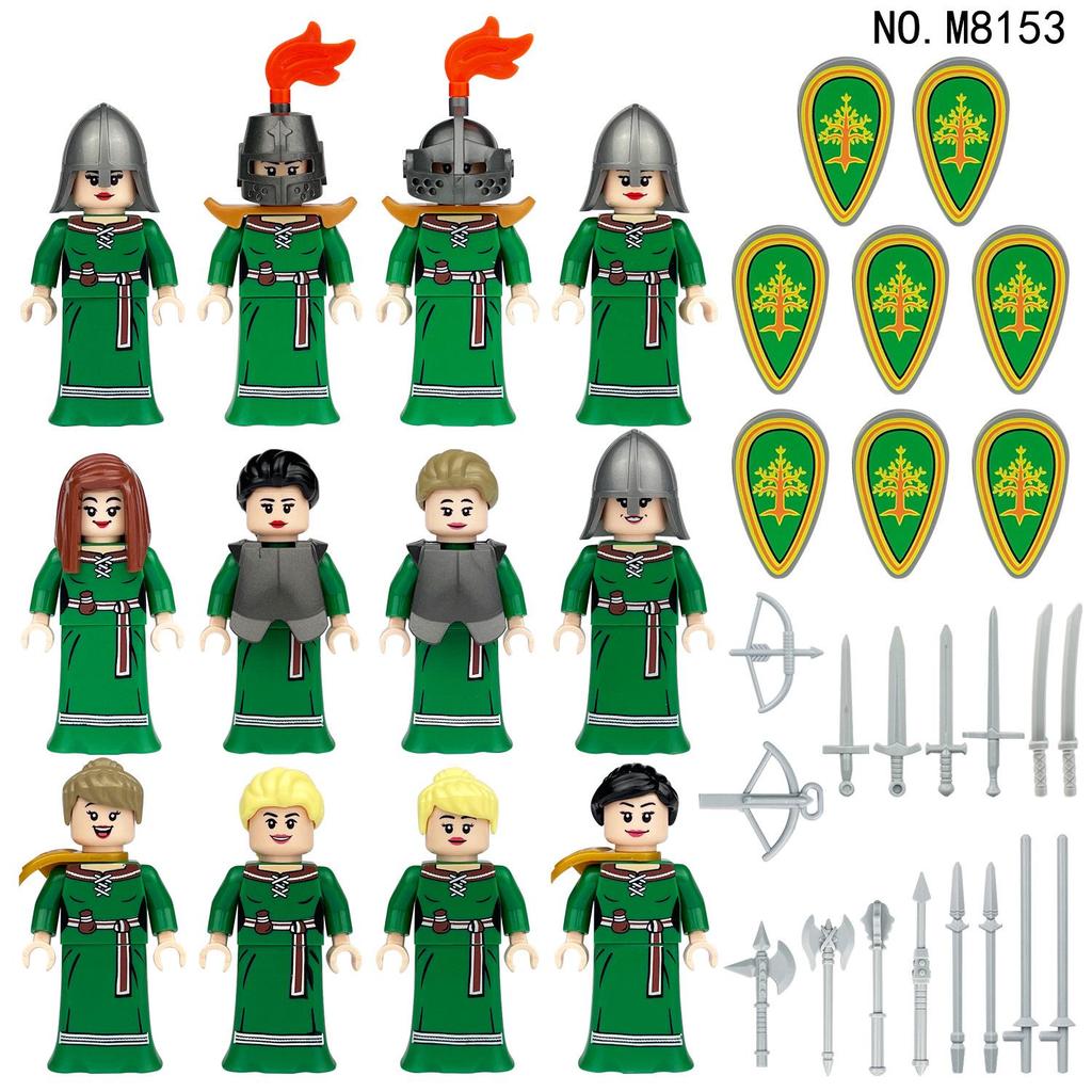 Lego-Compatible Medieval Castle Soldier Minifigure Building Blocks Set