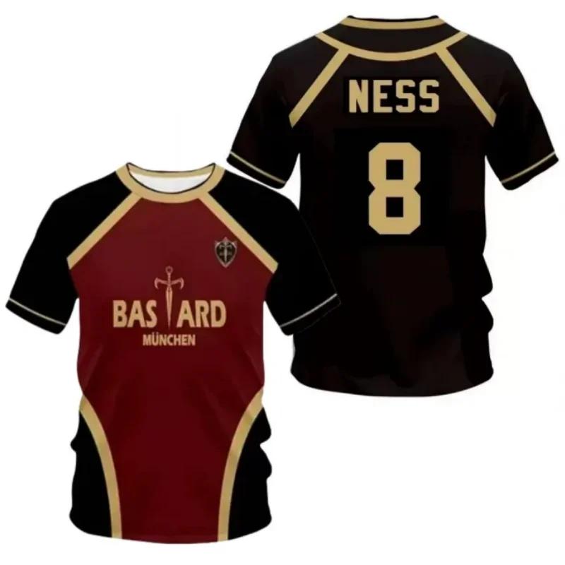 Anime NESS Shirt Cosplay Costume Bastard Munchen Football Jersey 8 Alexis Ness Soccer Uniform 3D Printing XXS