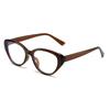 5 pcs Vintage Brown Cat Eye Reading Eyeglasses for Women Girls Fashion Blue Light Blocking Lens Glasses Vacation Eyewear