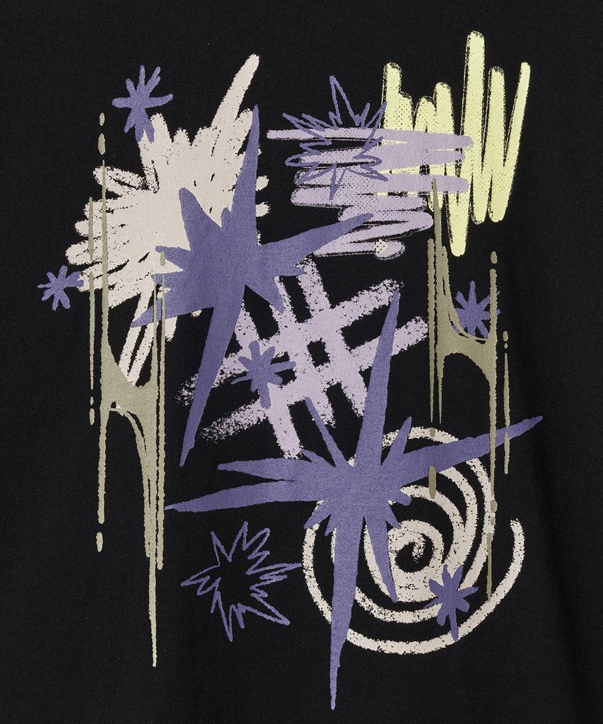 GAKKAI UNIONS Star Scribble Short Sleeve T-Shirt Black