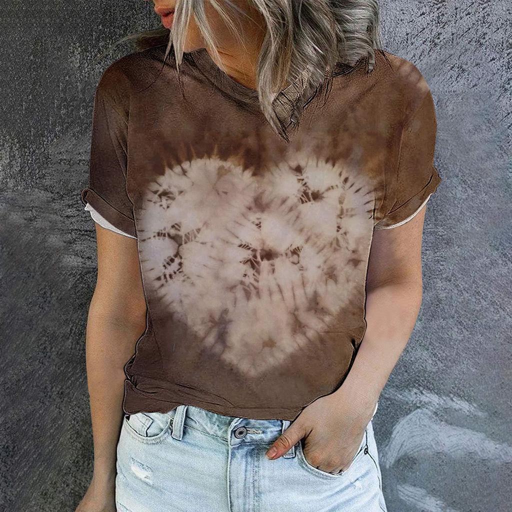2023 Grenzüberschreitendes Sommer Herren Rundhals Kurzarm T-Shirt Liebe Damen 3D T-Shirt Digitaldruck Kurzarm Top