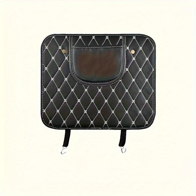 

PU Leather Car Seat Back Protector with Diamond Stitching Side Storage Pocket Anti Theft Dirt Resistant Cover for All Vehicles
