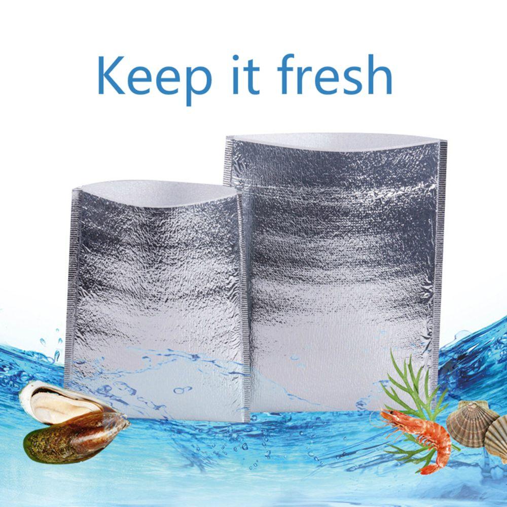 50Pcs/Pack Folding Aluminum Foil Bag Portable Ice Cold Warm Insulation Bag Food Thermal Drink Storage Cooler Bag
