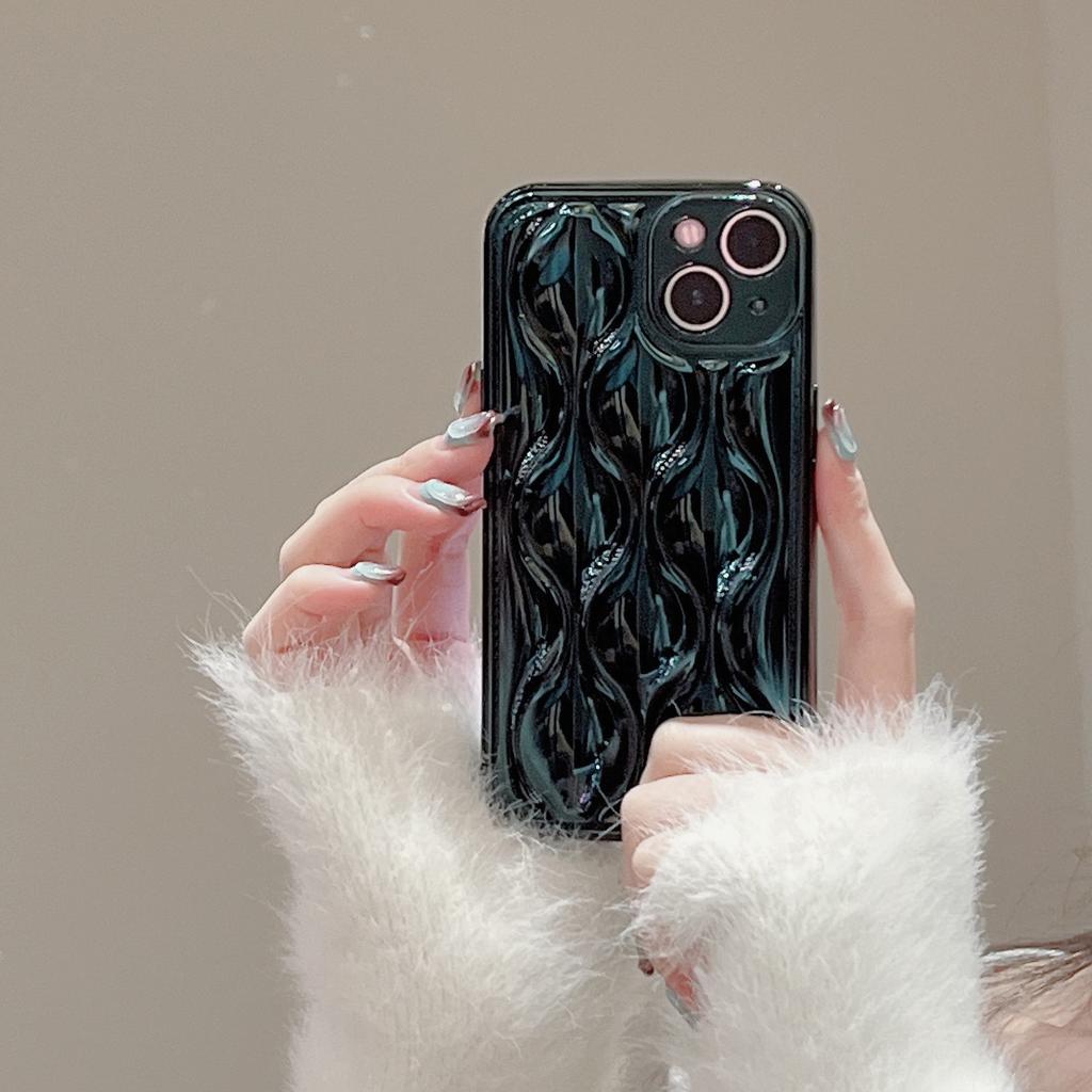Electroplating Wavy Pattern Is Suitable for iPhone14Pro Max Mobile Phone Case Apple 15 New 12/13 Niche Style Ins