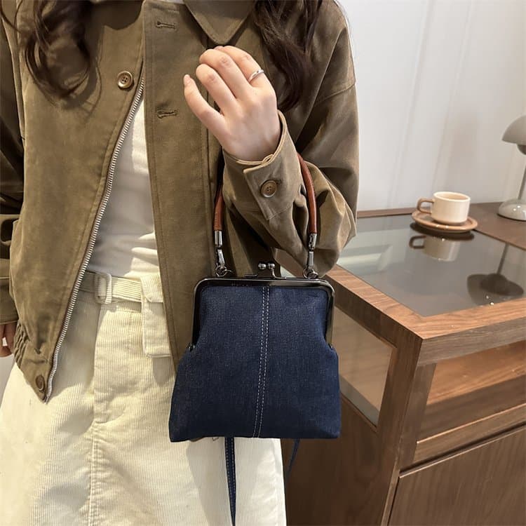 Dámská módní džínová crossbody taška